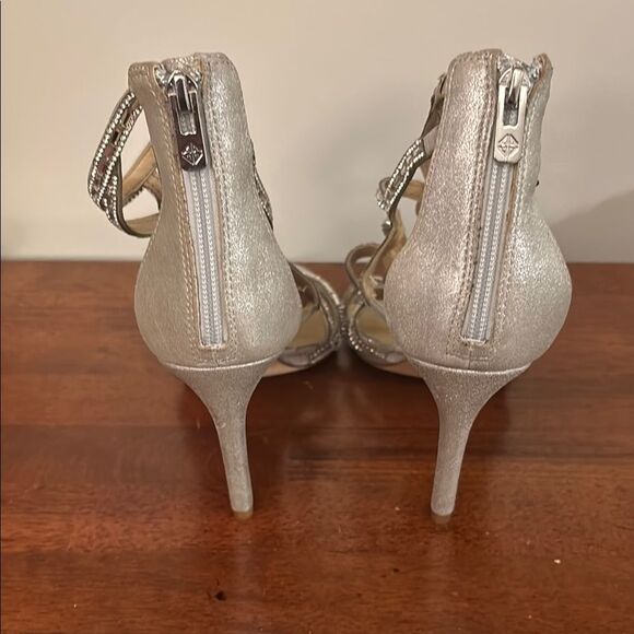 ANTONIO MELANI Silver Metallic Strappy Heels - Picture 6 of 11